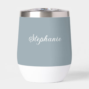 Dusty Blue Nom Moderne élégant Monogramme Boho
