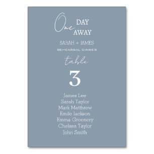 Dusty Blue One Day Away Wedding Seating Chart Table Number
