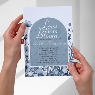 Dusty Blue Palette Love Is in Bloom Bridal Shower Invitation