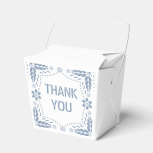 Dusty blue papel picado Thank You Baby boy Shower Favor Box