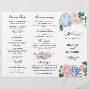 Dusty Blue Pastel Pink hydrangeas programme de mar