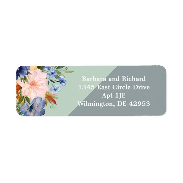 Dusty Blue Peach Green Wedding   (Front)