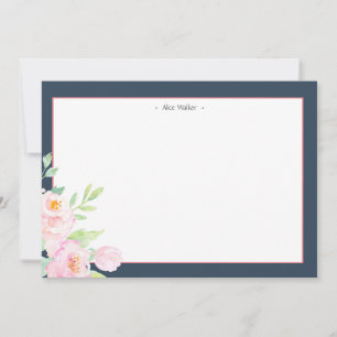 Dusty Blue Peonies Stationery Note Card