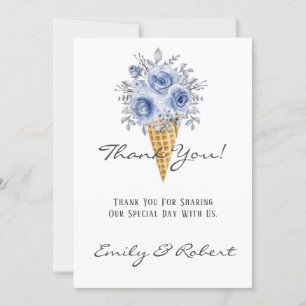 Dusty Blue Peony Ice Cream Cone Merci Cartes