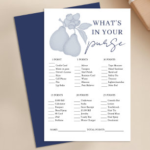Dusty Blue Perfect Pear Bridal Shower Purse Game