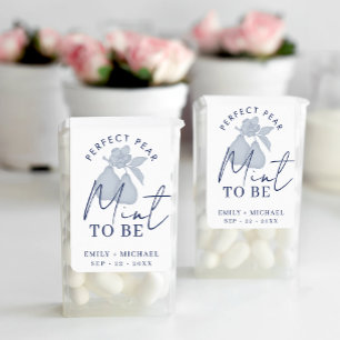 Dusty Blue Perfect Pear "Mint to Be" Wedding Favor Label