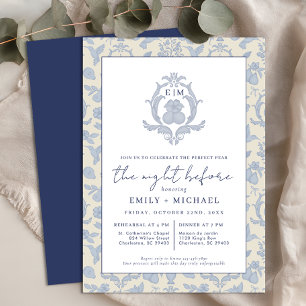Dusty Blue Perfect Pear Night Before Dinner Invite