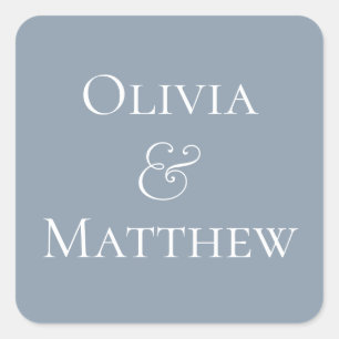 Dusty Blue Personalized Square Sticker