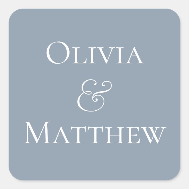 Dusty Blue Personalized Square Sticker (Front)