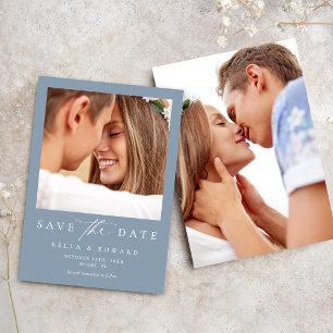 Dusty Blue Photo Wedding Save The Date