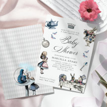 Dusty Blue & Pink Alice In Wonderland Baby Shower