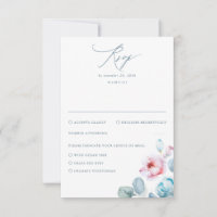 Dusty Blue Pink Flowers Elegant Dreamy Wedding
