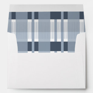 Dusty Blue Plaid Farmhouse Rustic Bridal Wedding Envelope