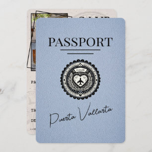 Dusty Blue Puerta Vallarta Passport Save The Date