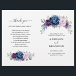 Dusty Blue Purple Lilac Blooms Wedding Program<br><div class="desc">Elegant dusty blue Purple lilac lavender floral theme wedding program featuring elegant bouquet of dusty blue,  Navy,  purple,  lilac colour rose flowers buds and sage green eucalyptus leaves. Please contact me for any help in customization or if you need any other product with this design.</div>