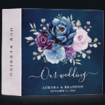 Dusty Blue Purple Navy Lilac Blooms Floral Wedding Binder<br><div class="desc">Elegant dusty blue Purple lilac lavender floral theme wedding binder featuring elegant bouquet of dusty blue,  Navy,  purple,  lilac colour rose flowers buds and sage green eucalyptus leaves. Please contact me for any help in customization or if you need any other product with this design.</div>