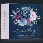 Dusty Blue Purple Navy Lilac Blooms Floral Wedding Binder<br><div class="desc">Elegant dusty blue Purple lilac lavender floral theme wedding binder featuring elegant bouquet of dusty blue,  Navy,  purple,  lilac colour rose flowers buds and sage green eucalyptus leaves. Please contact me for any help in customization or if you need any other product with this design.</div>