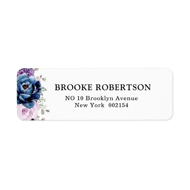 Dusty Blue Purple Navy Lilac Blooms Mariage (Devant)