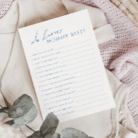 Dusty Blue qui connaît maman Baby shower carte de 