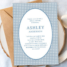 Dusty Blue Rattan Border Bridal Shower