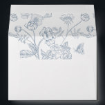 Dusty Blue Regency Floral Wedding Invitation Envelope<br><div class="desc">Dusty Blue Floral,  5x7 wedding invitation envelope. Envelope is lined with a Vintage inspired Chinoiserie style garden floral pattern. Features,  return address on back flap in matching blue colour.</div>