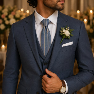 Dusty Blue Regency Stripe Tie