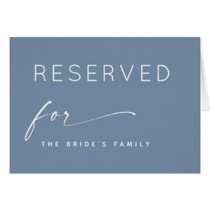 Dusty Blue Reserved Seating Sign Modern Wedding