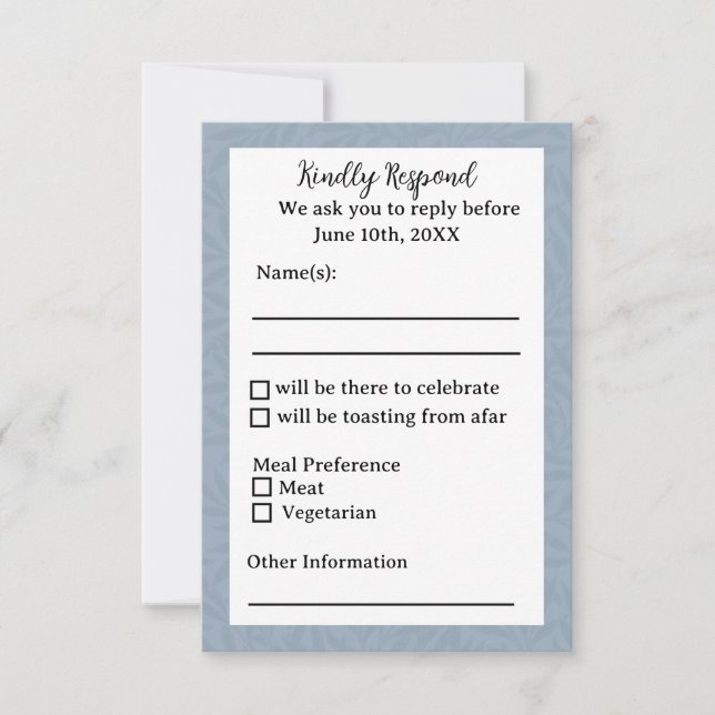 Dusty Blue Response Card (Front)
