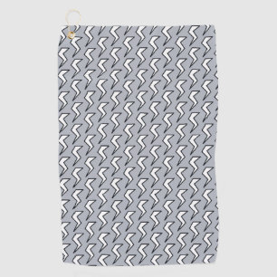 Dusty Blue Retro Lightning Bolt  Golf Towel
