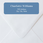 Dusty blue return address<br><div class="desc">A dusty blue coloured background. Personalize and add your name,  return address.  White text.</div>