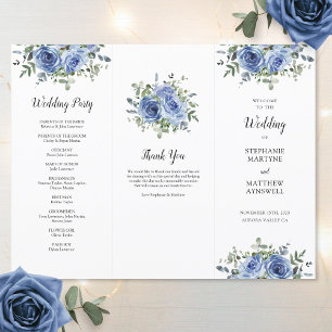 Dusty Blue Rose Eucalyptus Order of Service