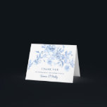 Dusty Blue Rose Floral 18th Birthday Thank You Card<br><div class="desc">A beautiful and elegant thank you card designed especially for a 18th birthday party. It features a large floral spray of dusty blue roses nestled in blue leaves. Two lines are provided for a customized thank you and the birthday woman's name.</div>