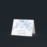 Dusty Blue Rose Floral 18th Birthday Thank You Card<br><div class="desc">A beautiful and elegant thank you card designed especially for a 18th birthday party. It features a large floral spray of dusty blue roses nestled in blue leaves. Two lines are provided for a customized thank you and the birthday woman's name.</div>