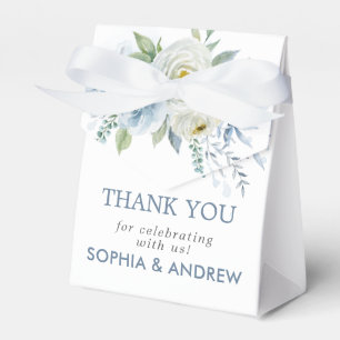 Dusty Blue Rose Floral Wedding Favor Box