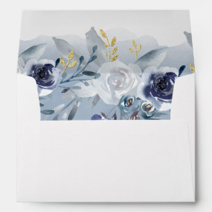 dusty blue roses envelope