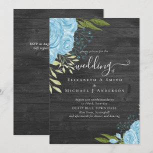 Dusty Blue Roses Rustic Wood Wedding Budget