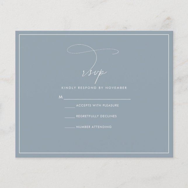 Dusty Blue RSVP (Front)