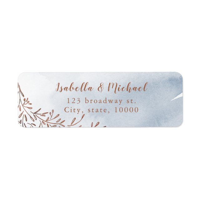Dusty blue rustic floral return address (Front)