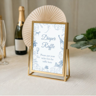 Dusty Blue Safari Animals Jungle Baby Shower Game Poster