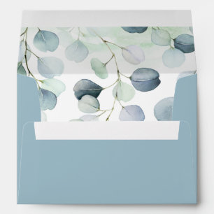 Dusty Blue & Sage Green Eucalyptus Botanical Envelope