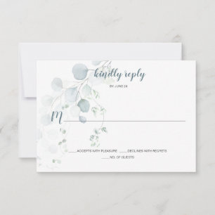 Dusty Blue & Sage Green Eucalyptus Botanical RSVP Card
