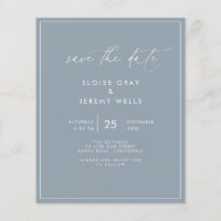 Dusty Blue Save the Date