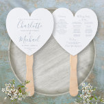 Dusty Blue Script Wedding Program Heart Hand Fan<br><div class="desc">This stylish wedding program can be personalized with your special wedding day information featuring chic modern typography. Designed by Thisisnotme©</div>