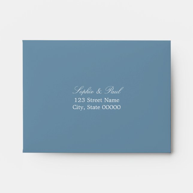 Dusty Blue Self Addressed RSVP Envelope (Front)
