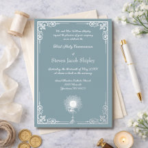 Dusty Blue Silver Chalice Communion Elegance