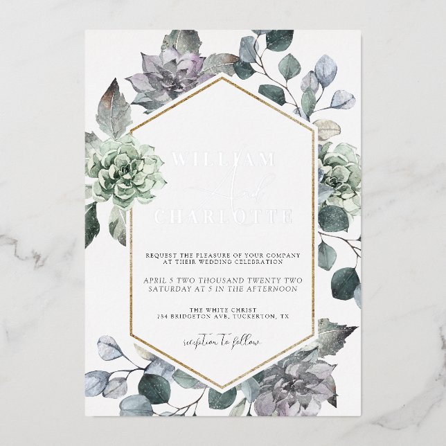 Dusty Blue & Silver Desert Greenery Wedding (Front)