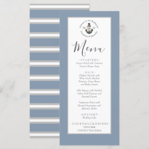 Dusty Blue silver grey, nautical theme wedding  Menu