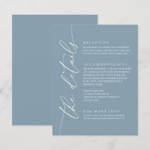 Dusty Blue Simple Elegant Wedding 1 Enclosure Card