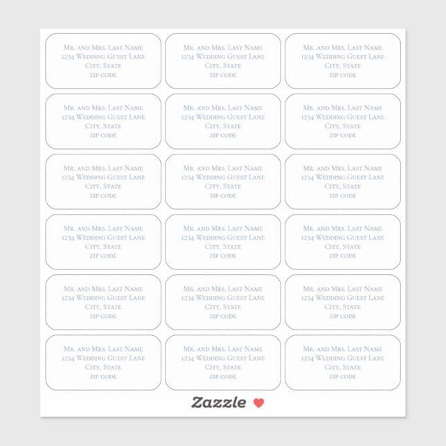 Dusty Blue Simple Guest Mailing List Name (Sheet)