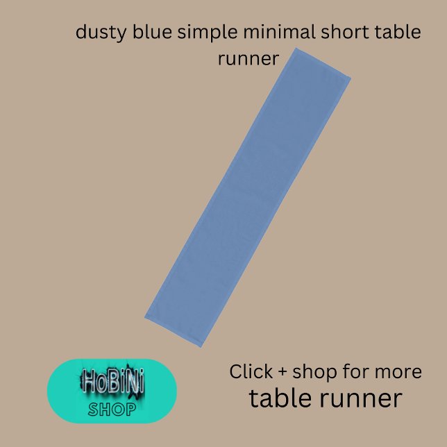 dusty blue simple minimal short table runner (dusty blue simple minimal short table runner)